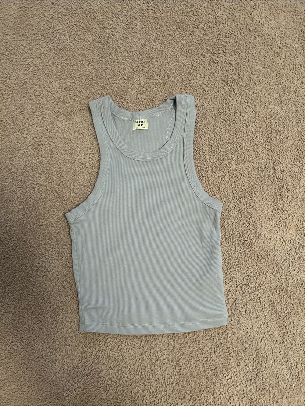 Aritzia Sunday Best Ribbed Light Purple Tank Top